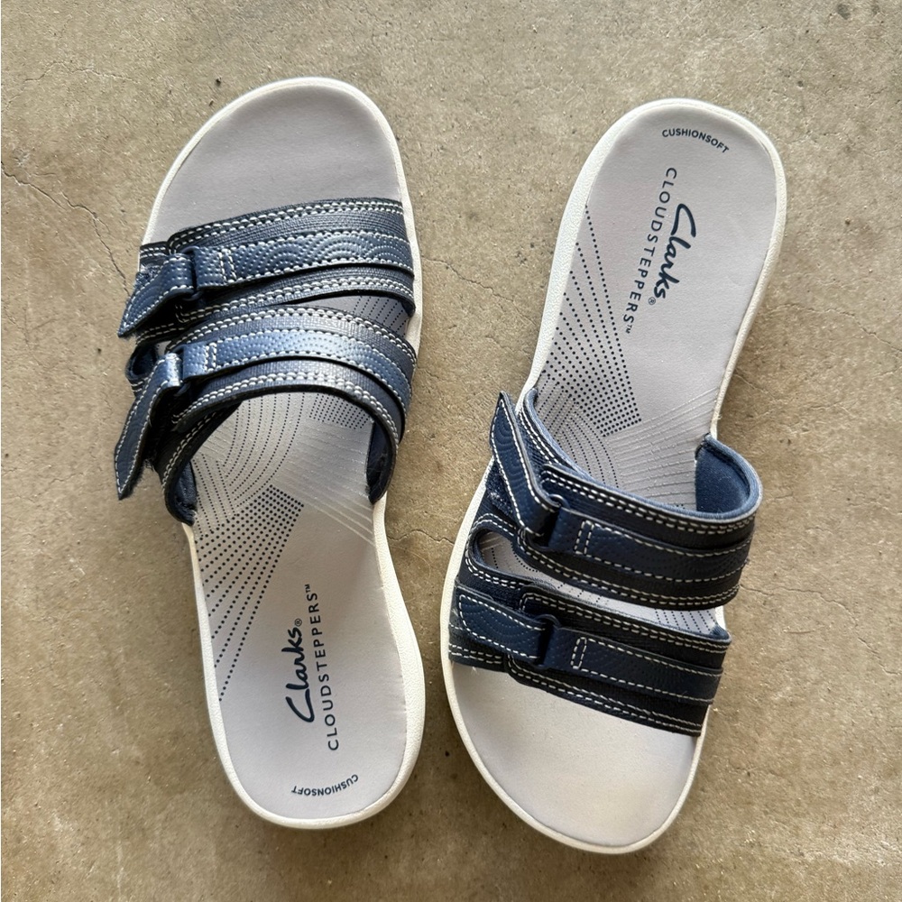 Clarks Cloudsteppers Navy Slide Sandals